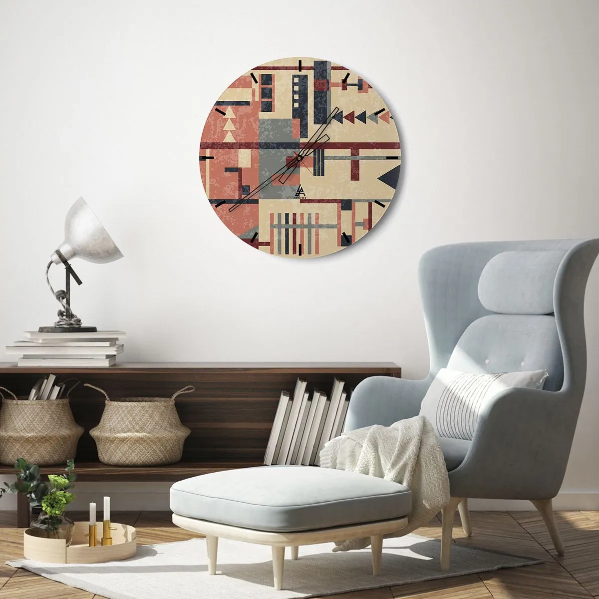 Orologio da parete - Orologio in Vetro - Combinazione di orizzontali e verticali - 40x40 cm