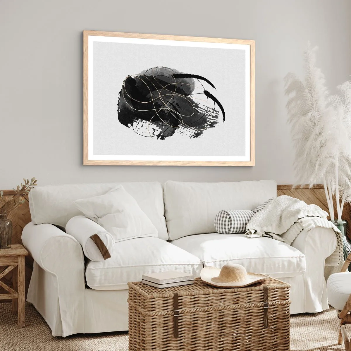 Poster in cornice rovere chiaro - Nato dal nero - 70x50 cm