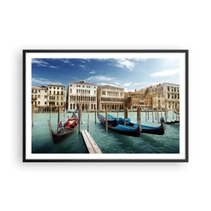 Poster in cornice nera - Palazzi nel blu - 91x61 cm
