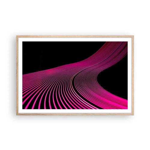 Poster in cornice rovere chiaro - Il viale della luce - 91x61 cm