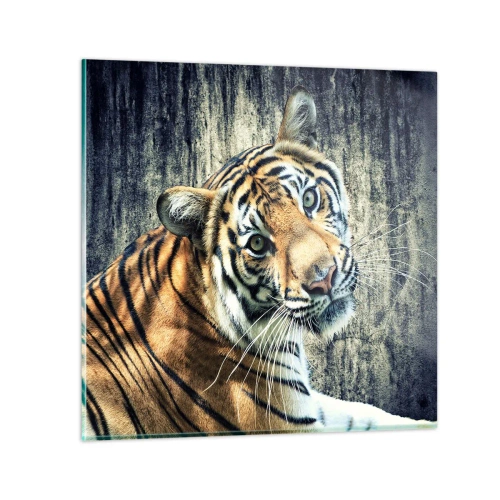 Quadro su vetro - Ritratto nei flussi di luce - 50x50 cm