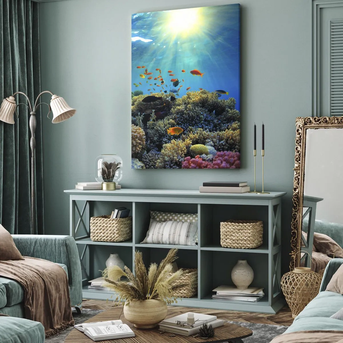 Quadro su tela - Stampe su Tela - Tesori sotto al mare - 45x80 cm