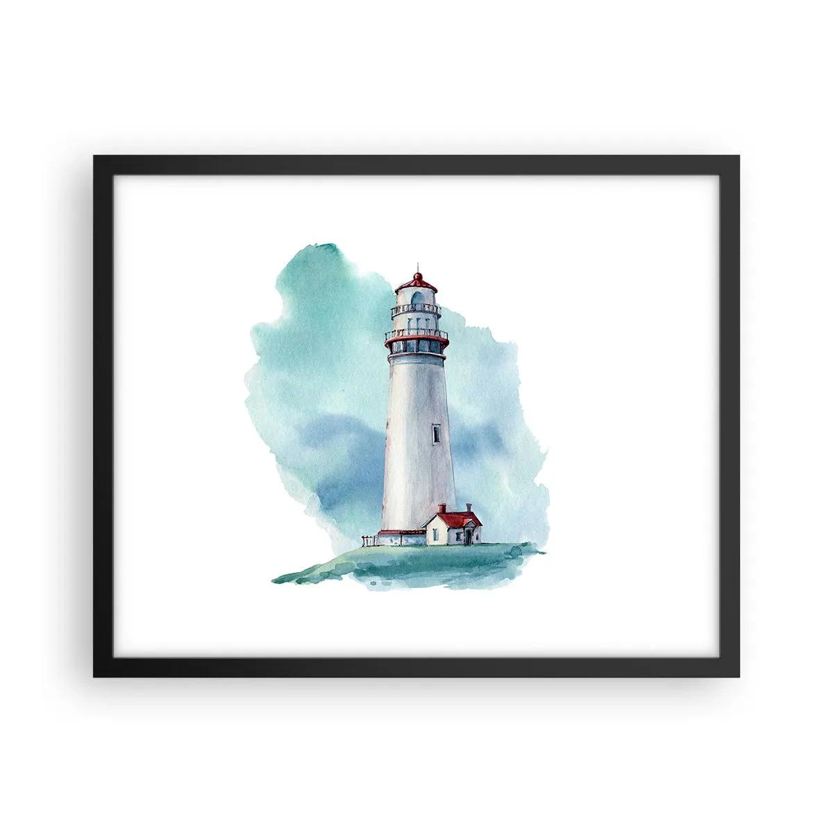 Poster in cornice nera - Il mite amico del blu - 50x40 cm