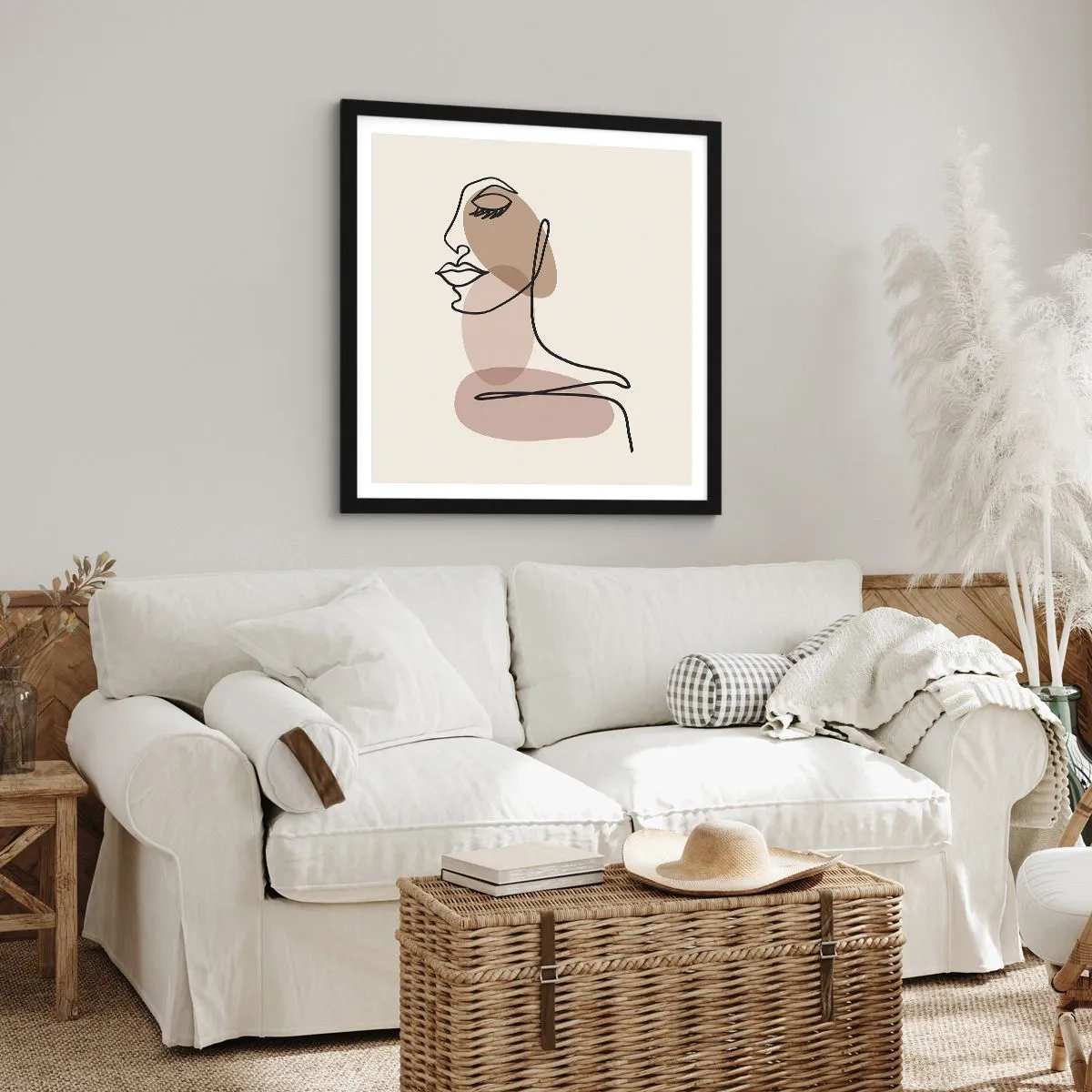 Poster in cornice nera - La linea sicura della bellezza - 60x60 cm