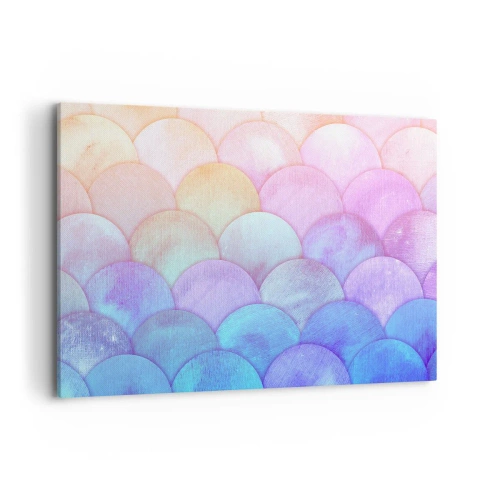 Quadro su tela - Stampe su Tela - Scale astratte in tonalità pastello - 120x80cm - Scaglie perlate - Decorazione murale moderna per soggiorno e camera da letto ARTTOR