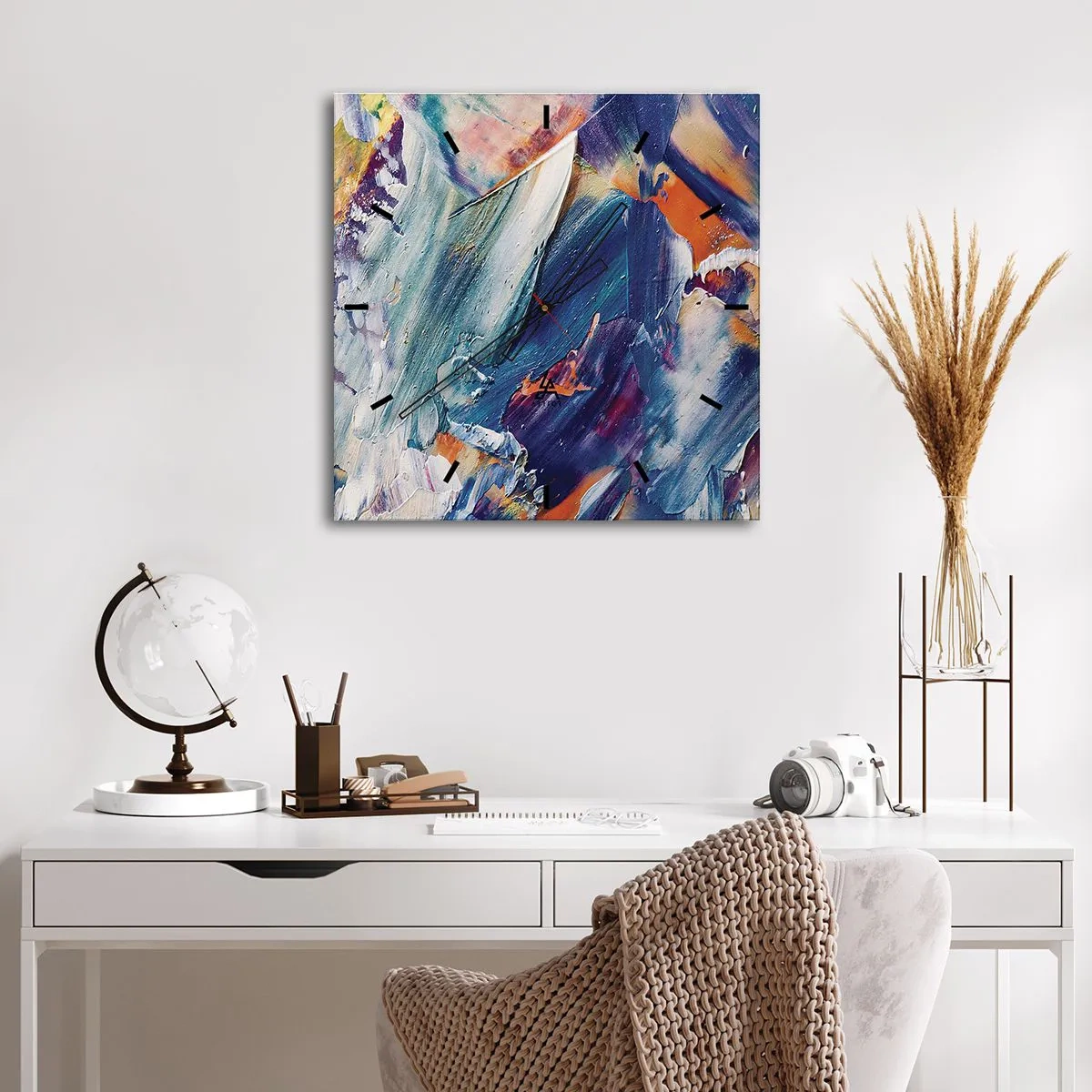 Orologio da parete - Orologio in Vetro - La confusione del colore - 40x40 cm