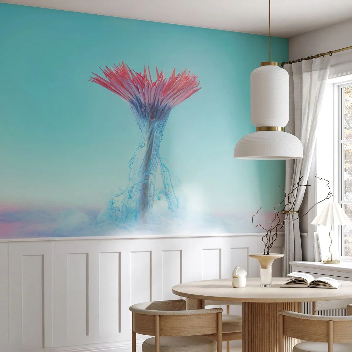 Fotomurali Premium Sand - L'abbraccio che ravviva - Astrazione, Fiore, Pezzo - 200x140 cm