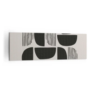 Quadro su tela - Stampe su Tela - Geometria con semicerchi e linee in nero su sfondo chiaro - 160x50cm - Sistemi di metà - Decorazione murale moderna per soggiorno e camera da letto ARTTOR