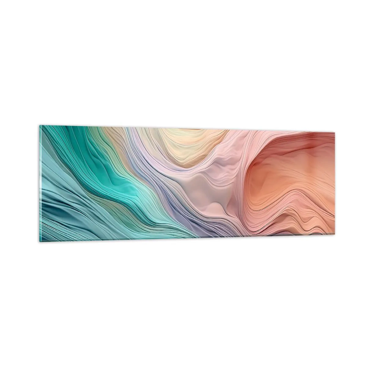 Quadro su vetro - Onda arcobaleno - 90x30 cm