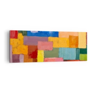 Quadro su tela - Stampe su Tela - Rettangoli astratti colorati in diverse tonalità - 140x50cm - Ognuno diverso, tutti colorati - Decorazione murale moderna per soggiorno e camera da letto ARTTOR