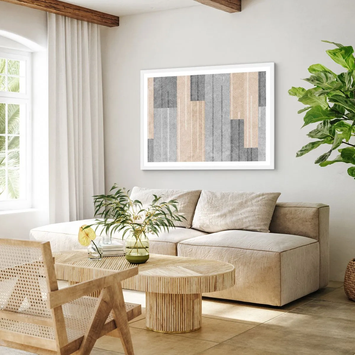 Poster in cornice bianca - Composizione: rigare dritto - 40x30 cm