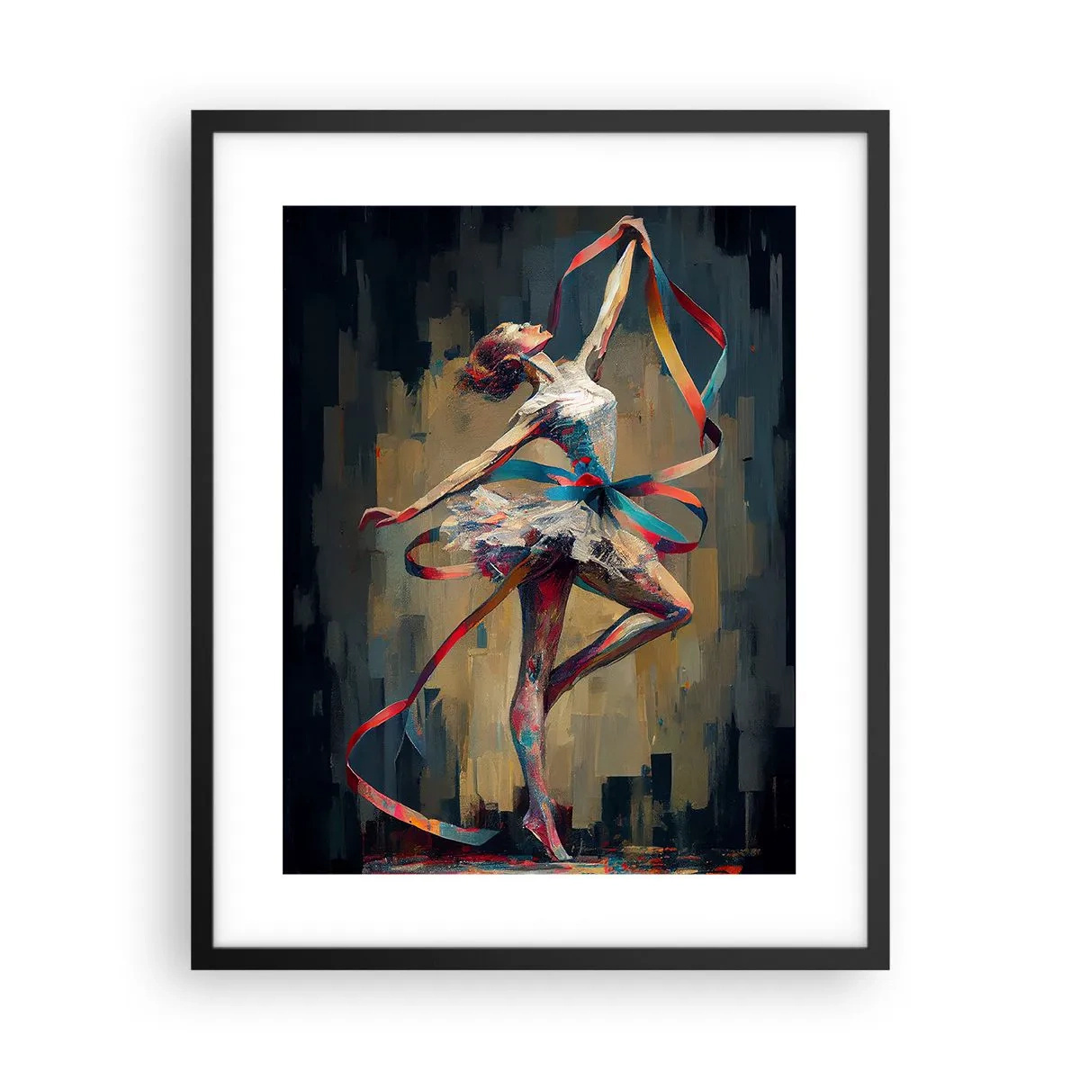 Poster in cornice nera - Danza con nastro - 40x50 cm