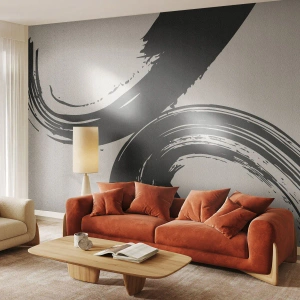 Fotomurali Premium Sand - Energico e circolare - Pezzo, Spazzola, Minimalismo - 400x280 cm