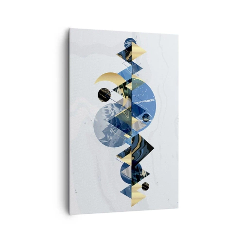 Quadro su tela - Stampe su Tela - Motivi geometrici astratti con motivi montani - 80x120cm - Paesaggio geometrico - Decorazione murale moderna per soggiorno e camera da letto ARTTOR