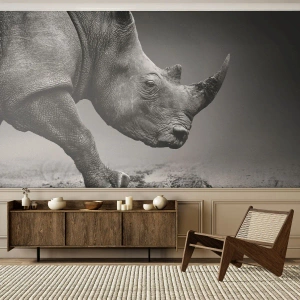 Fotomurali Premium Canvas - Forza irrefrenabile - Rinoceronte, Animali, Africa - 250x175 cm