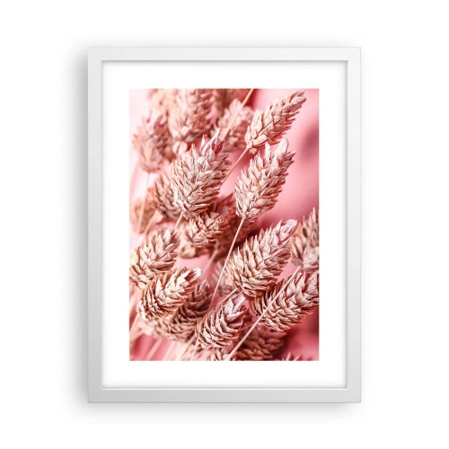 Poster in cornice bianca - Cascata di fiori in rosa - 30x40 cm