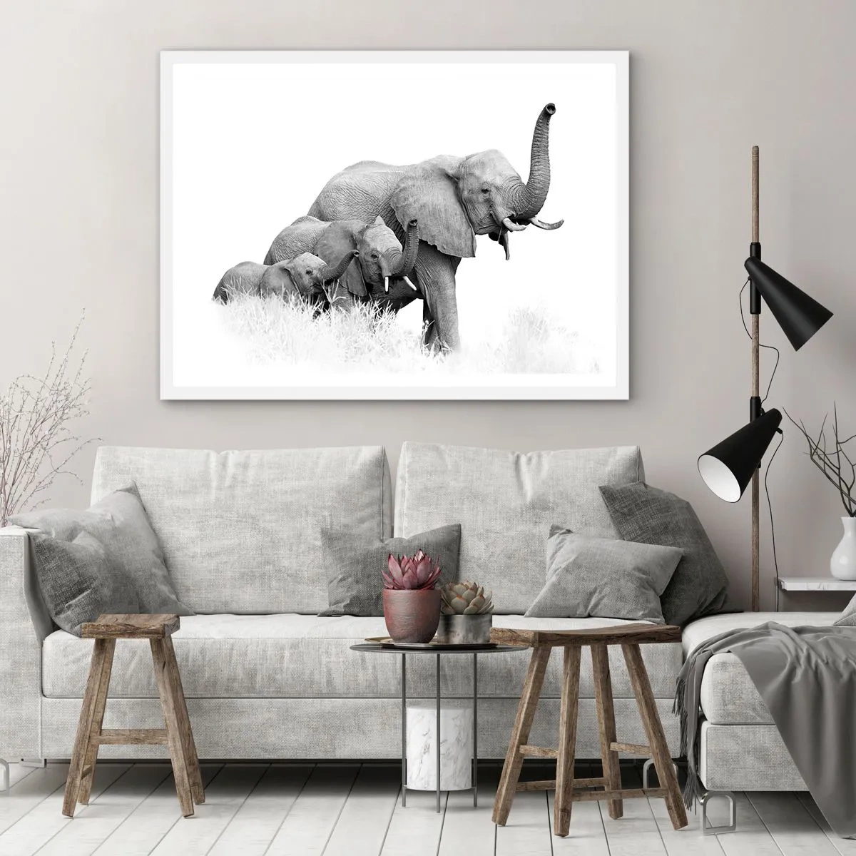 Poster in cornice bianca - Uno, due, tre - 40x30 cm