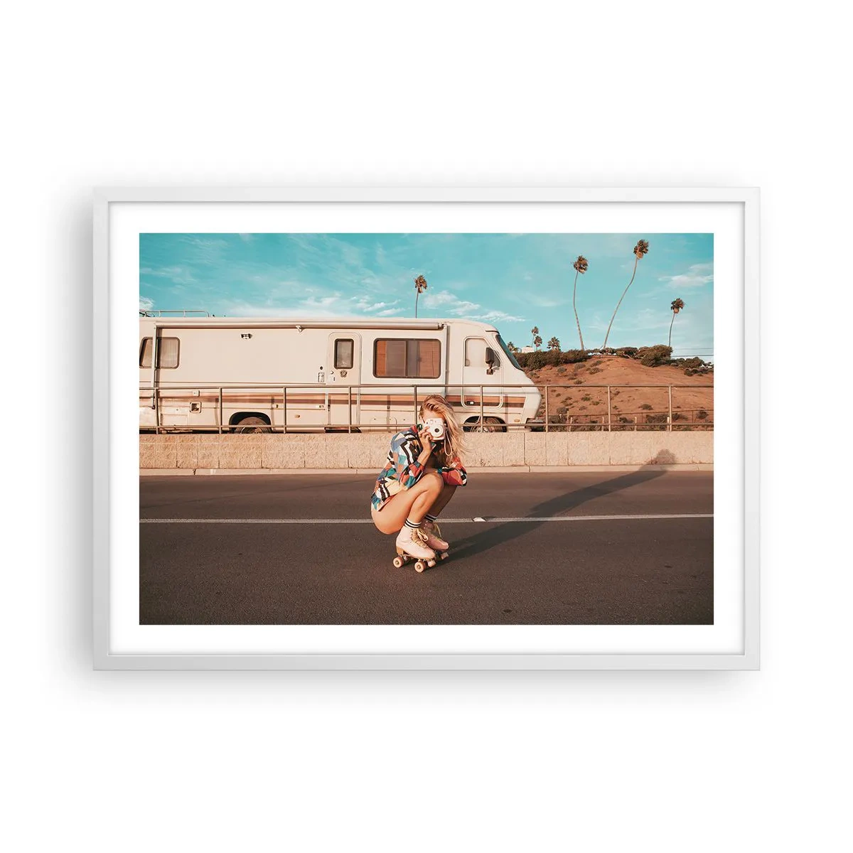 Poster in cornice bianca - Sorridi per favore! - 70x50 cm