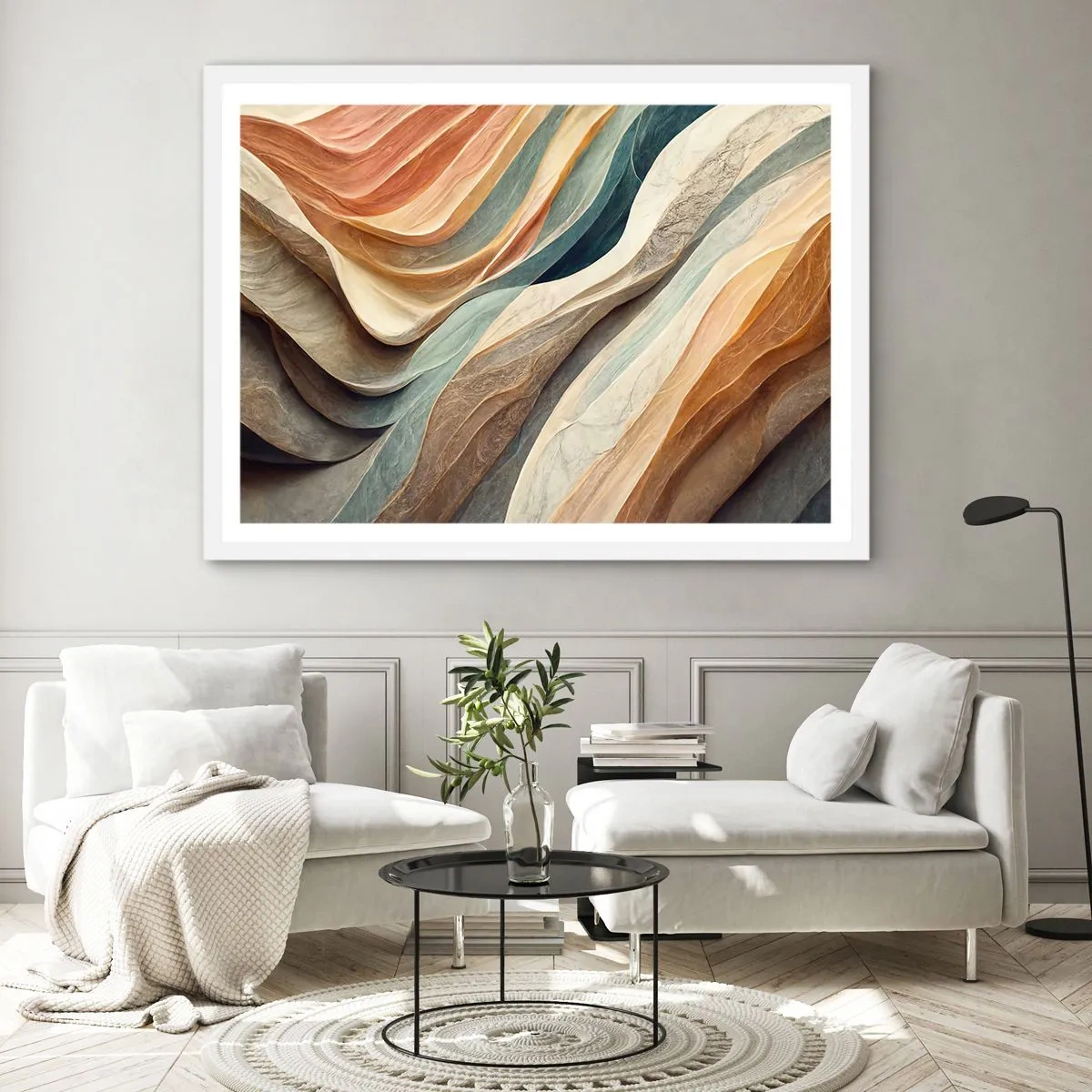 Poster in cornice bianca - L'attimo prima del cambiamento - 100x70 cm