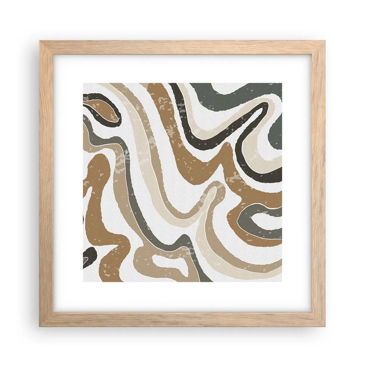 Poster in cornice rovere chiaro - I meandri dei colori della terra - 30x30 cm