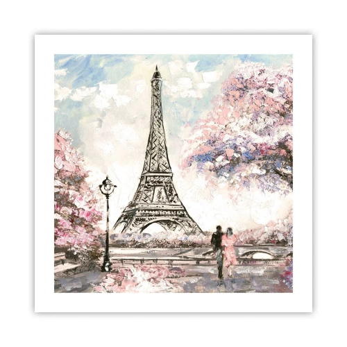 Poster - Passeggiata a Parigi in aprile - 50x50 cm