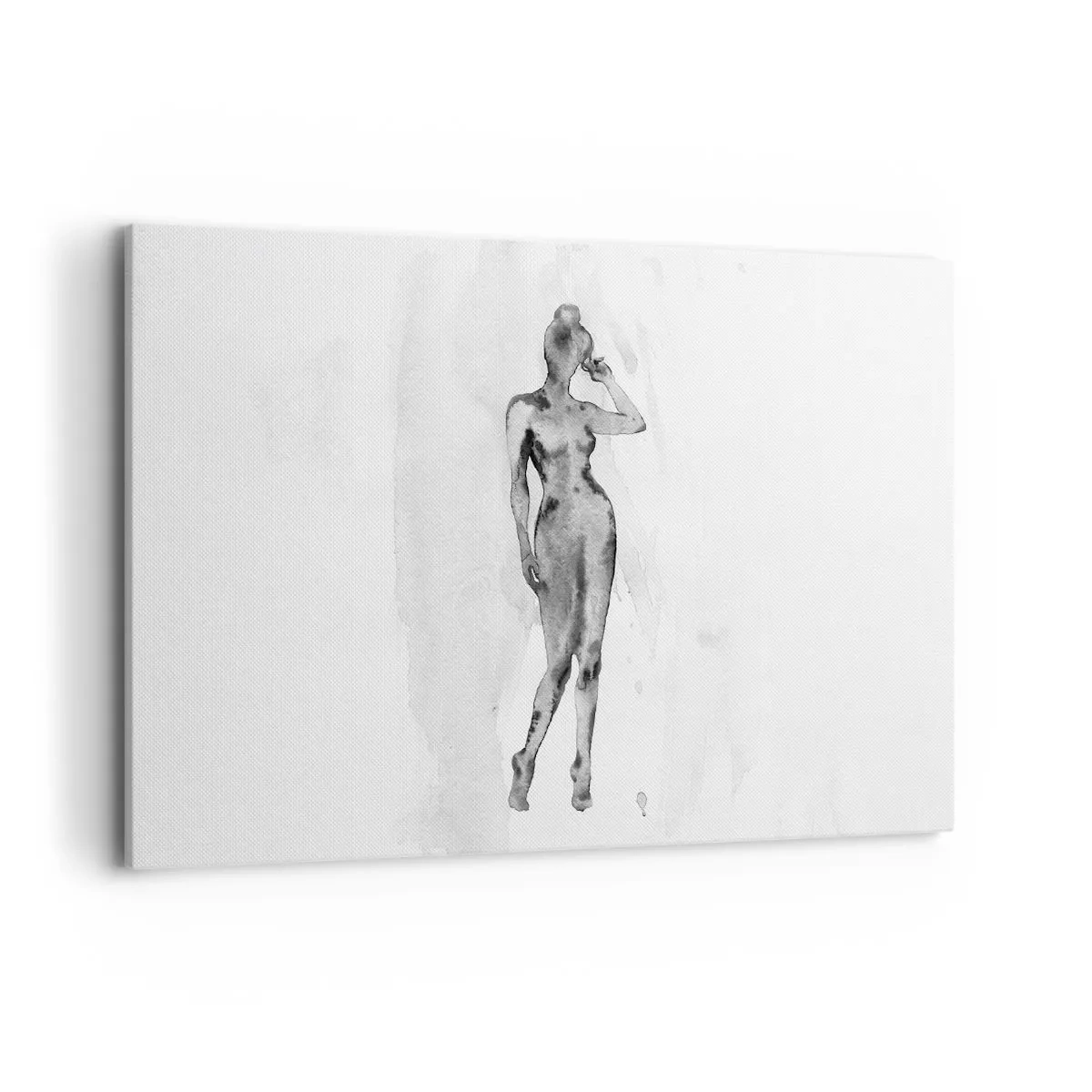 Quadro su tela - Stampe su Tela - Schizzo della silhouette di una donna in tonalità di grigio - 120x80cm - Studio di ideale di bellezza - Decorazione murale moderna per soggiorno e camera da letto ARTTOR