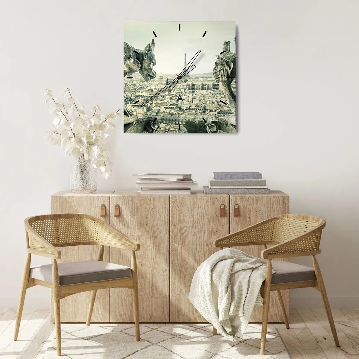 Orologio da parete - Orologio in Vetro - Chiacchierate parigine - 30x30 cm