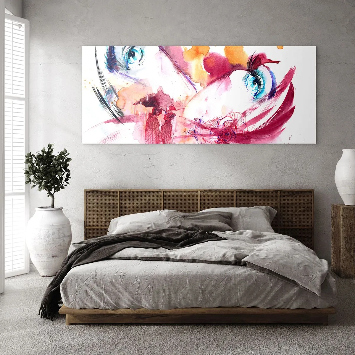 Quadro su vetro - Insieme il mondo fiorisce - 90x30 cm