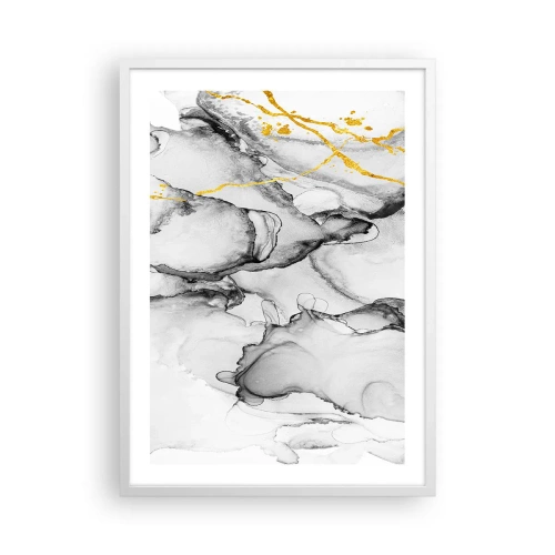 Poster in cornice bianca - Composizione con motivo d'oro - 50x70 cm