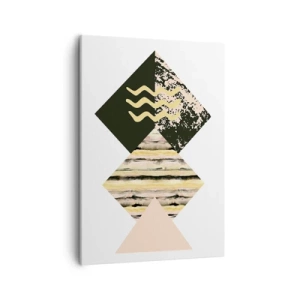 Quadro su tela - Stampe su Tela - Forme geometriche con motivi astratti - 50x70cm - Non è così facile - Decorazione murale moderna per soggiorno e camera da letto ARTTOR