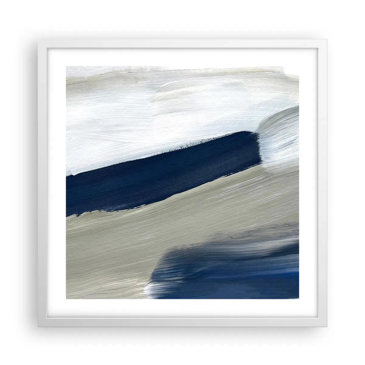 Poster in cornice bianca - Incontro con il bianco - 50x50 cm