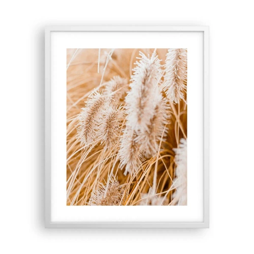 Poster in cornice bianca - Il fruscio dorato dell'erba - 40x50 cm