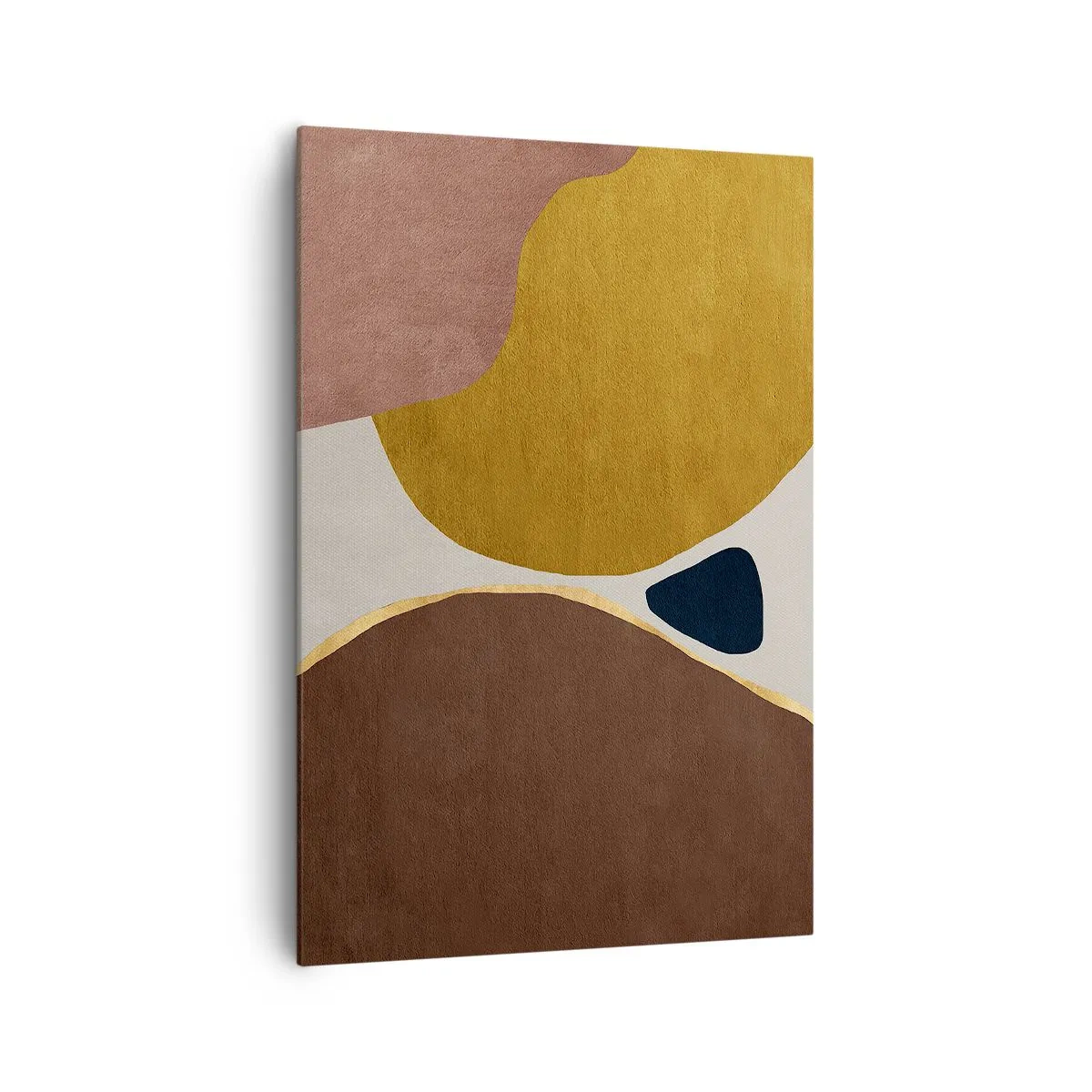 Quadro su tela - Stampe su Tela - Una composizione astratta con forme geometriche dai colori caldi. - 70x100cm - Astrazione: un luogo nello spazio - Decorazione murale moderna per soggiorno e camera da letto ARTTOR