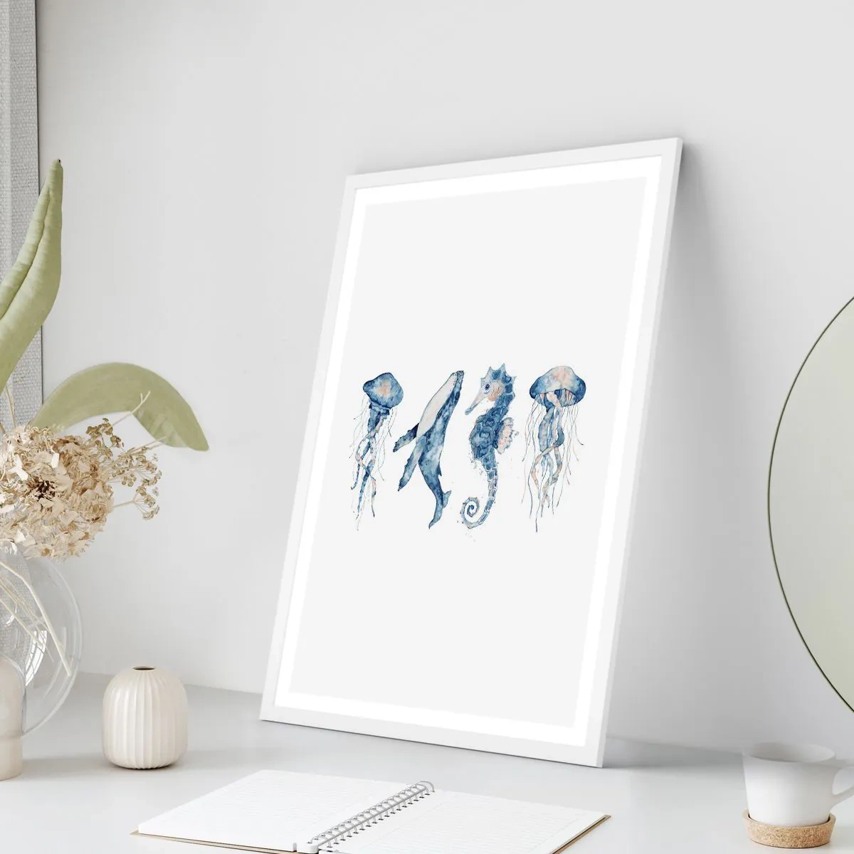 Poster in cornice bianca - Meraviglie del mare - 70x100 cm