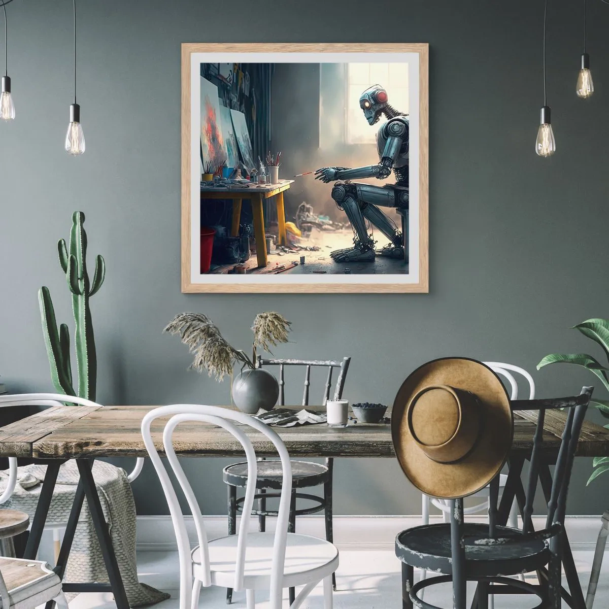 Poster in cornice rovere chiaro - Atto creativo - 30x30 cm