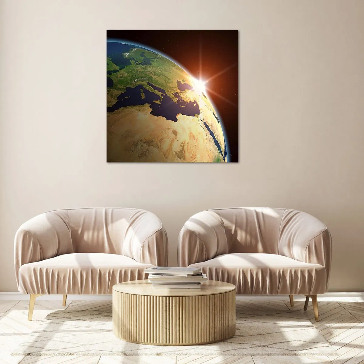 Quadro su vetro - Il sorgere del sole - 70x70 cm