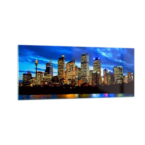 Quadro su vetro - Notte di luci e colori - 100x40 cm