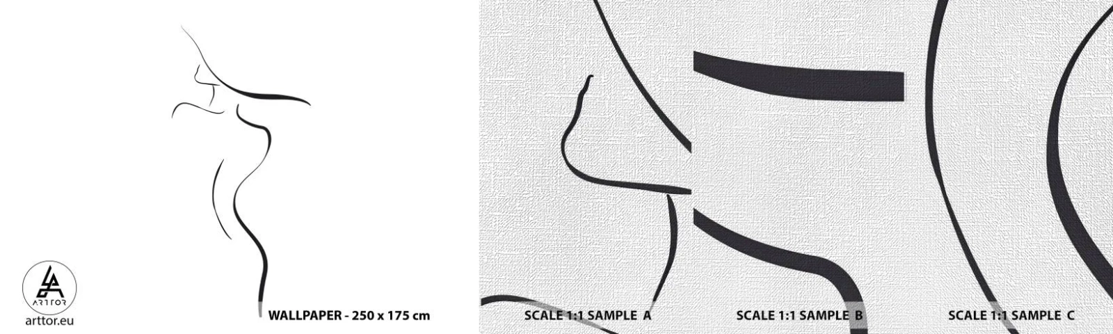 Campione di Fotomurale Premium Canvas - Inafferrabile come un'onda - Astrazione, Corpo della donna, Donna In Un Cappello - 100x30 cm