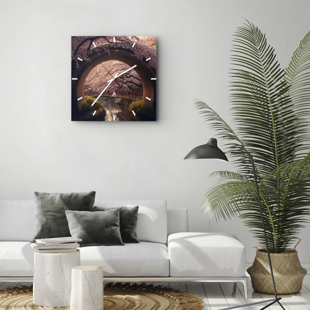 Orologio da parete - Orologio in Vetro - Primavera giapponese - 30x30 cm
