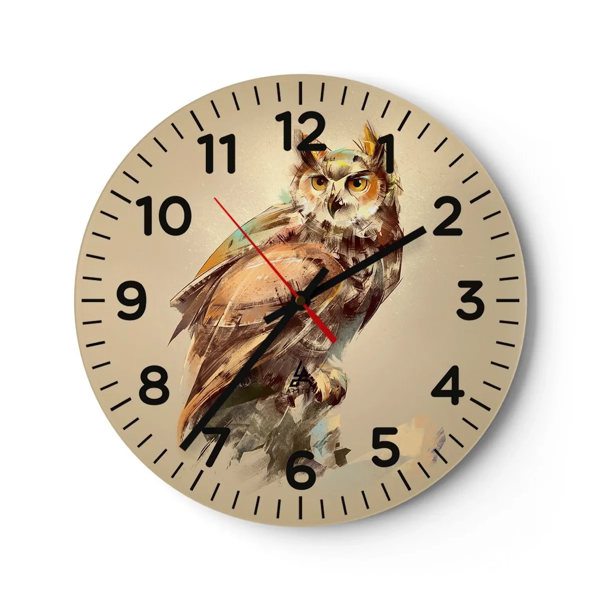 Orologio da parete - Orologio in Vetro - Il gufo più saggio - il querceto lo conferma - 30x30 cm