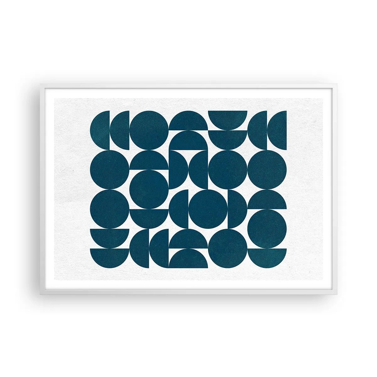 Poster in cornice bianca - Cerchi e semicerchi - 100x70 cm