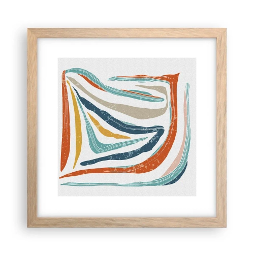 Poster in cornice rovere chiaro - Astrazione piacevolmente sorridente - 30x30 cm