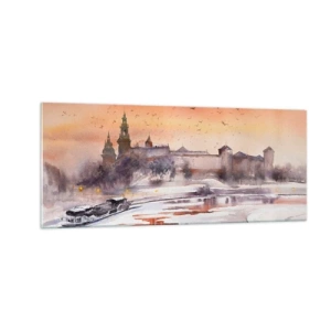 Quadro su vetro - Tramonto reale - 100x40 cm