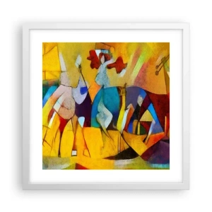 Poster in cornice bianca - Sole - vita - gioia - 40x40 cm