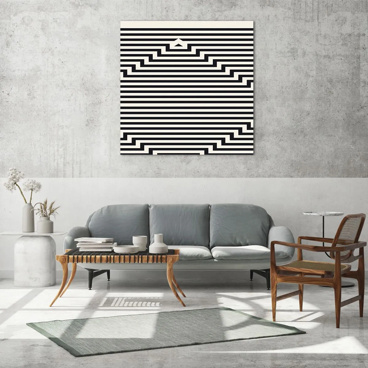 Quadro su vetro - Illusione geometrica - 30x30 cm