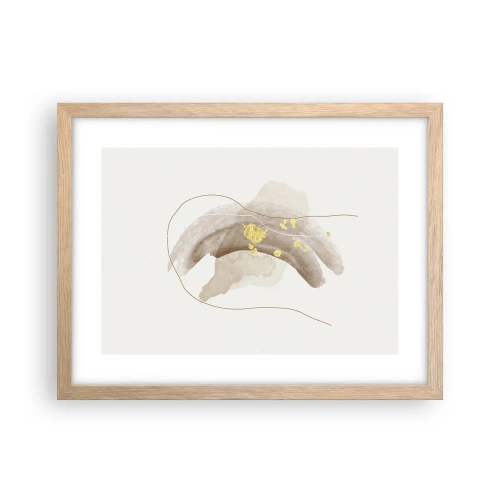 Poster in cornice rovere chiaro - Incontro nello spazio - 40x30 cm