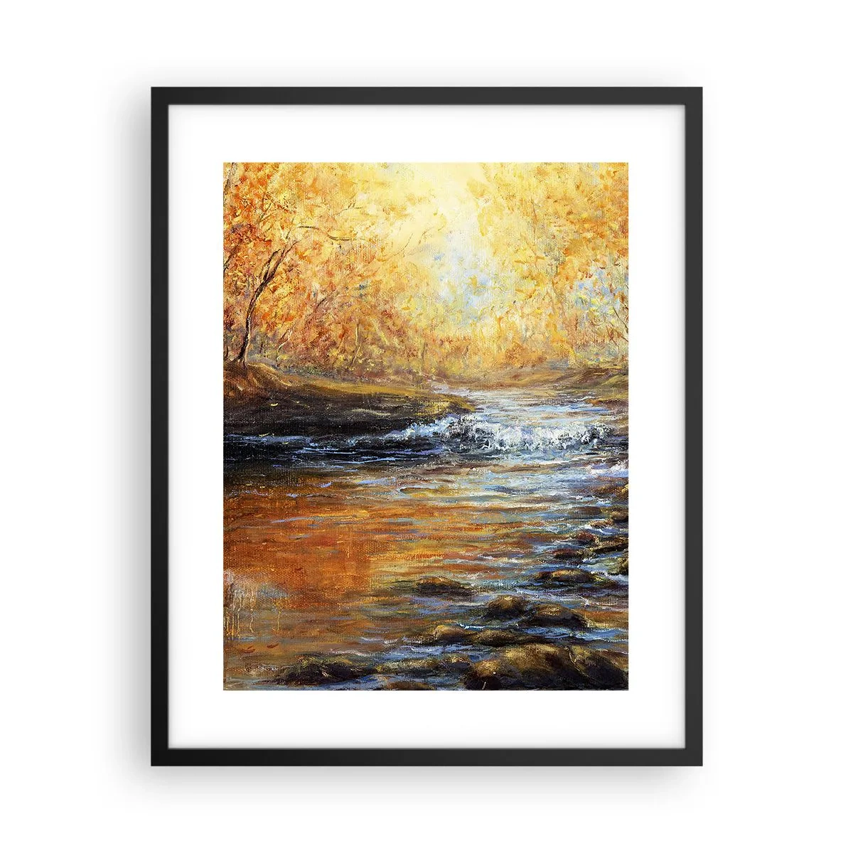 Poster in cornice nera - Ruscello d'oro - 40x50 cm