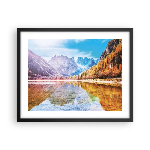 Poster in cornice nera - E nei monti è già autunno - 50x40 cm