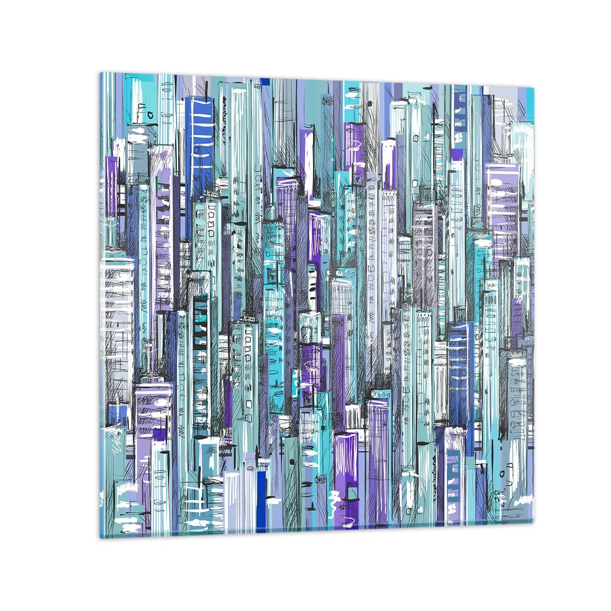 Quadro su vetro - Bluastri dal cielo - 30x30 cm