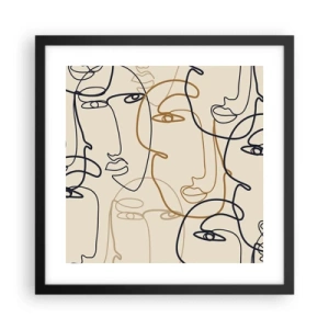 Poster in cornice nera - Ritratto multiplo - 40x40 cm